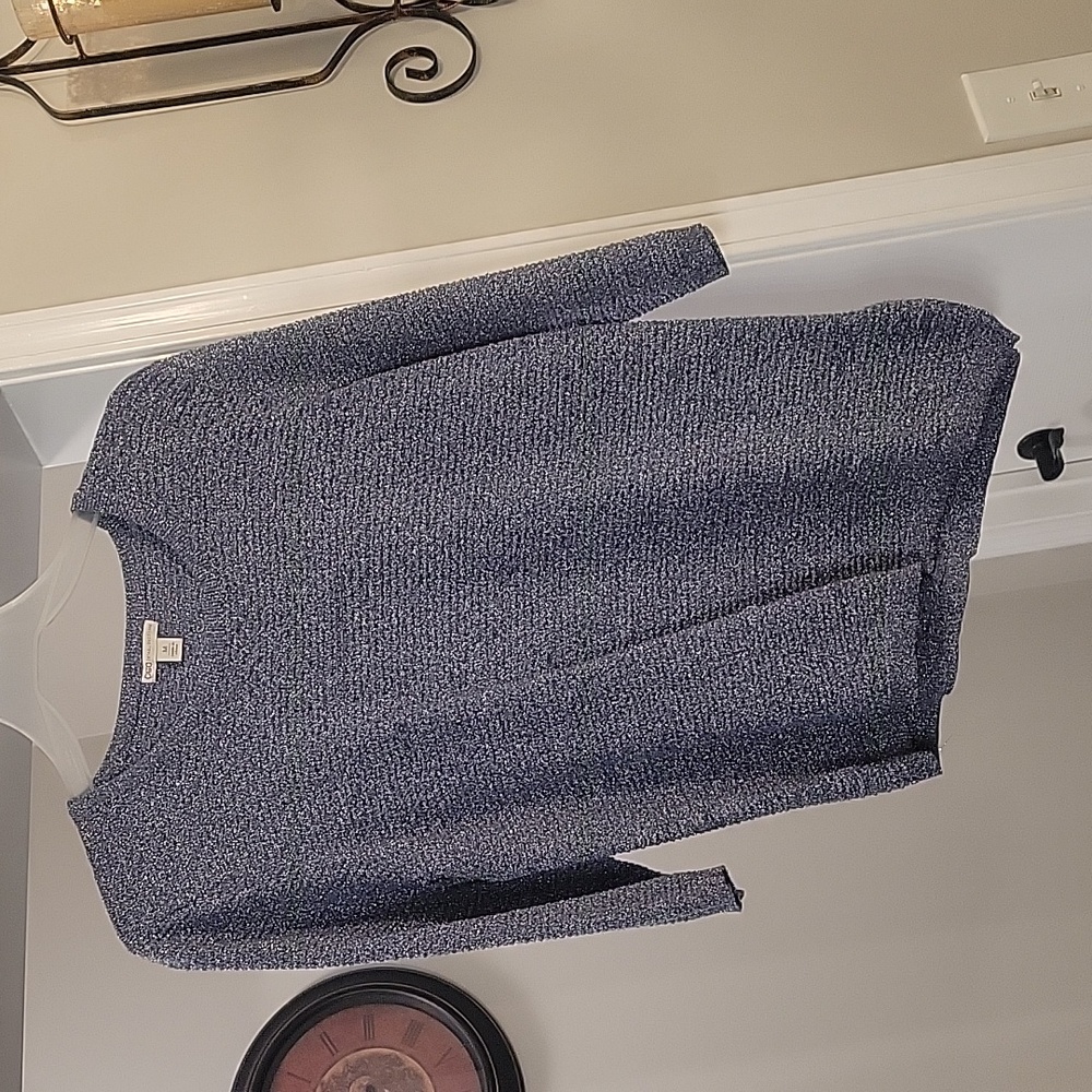 Causal blue and silver blouse